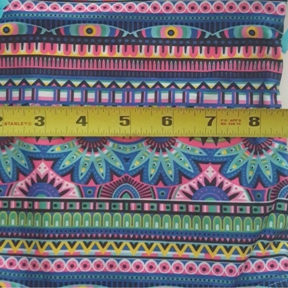 Little Girl's Size 4 Swimsuit Multicolor Aztec Print One Piece Bathing Suit - Picture 4 of 6